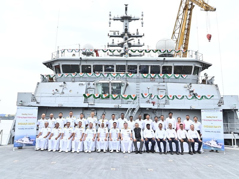 NEWS : INS Nistar, first indigenously designed and constructed diving support vessel, commissioned.
