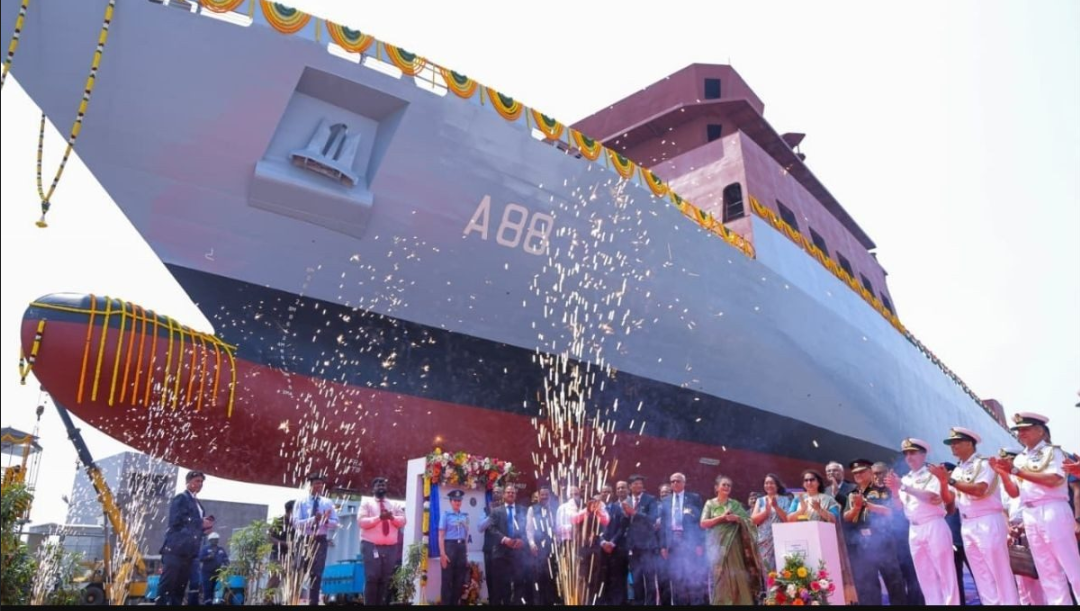 Indian Navy's Cadet Training ship krishna at L&T Kattupalli.