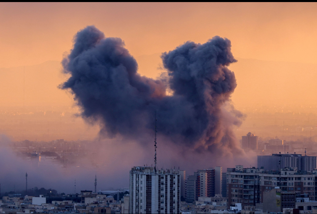 Smoke rising over Tehran after reported airstrikes during the escalating israel-iran conflict march 2026.